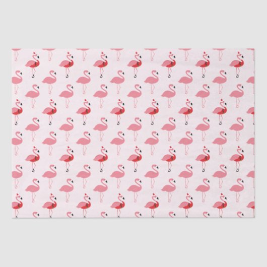 Flamingos Santa Pink Flamingo patroon Kerstmis Tissuepapier (Voorkant)