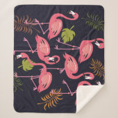 Flamingo's set, tropische vogel . sherpa deken (Voorkant)