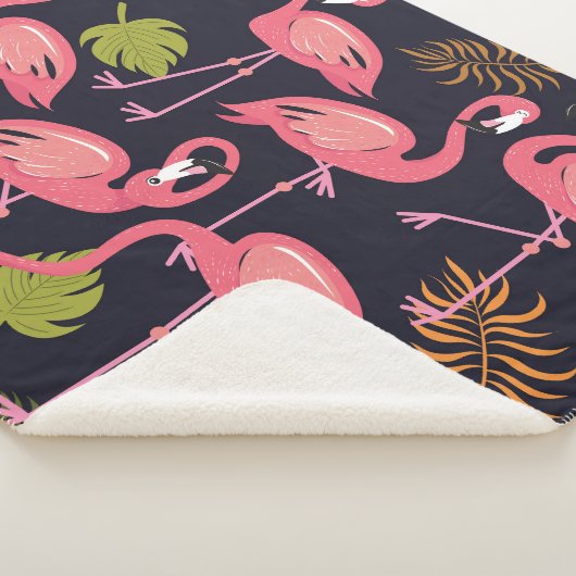 Flamingo's set, tropische vogel . sherpa deken (3/4)