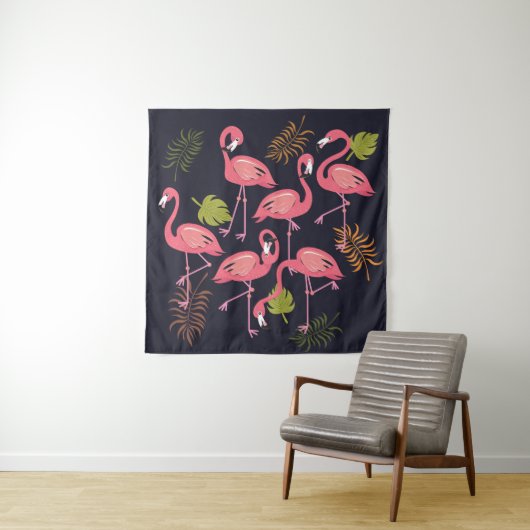 Flamingo's set, tropische vogel . wandkleed (In situ)