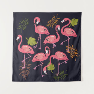 Flamingo's set, tropische vogel . wandkleed