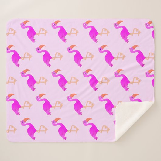 Flamingos Sherpa Blanket Sherpa Deken (Voorkant (horizontaal))