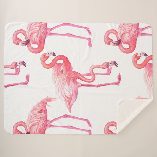 Flamingos Sherpa Deken (Voorkant (horizontaal))
