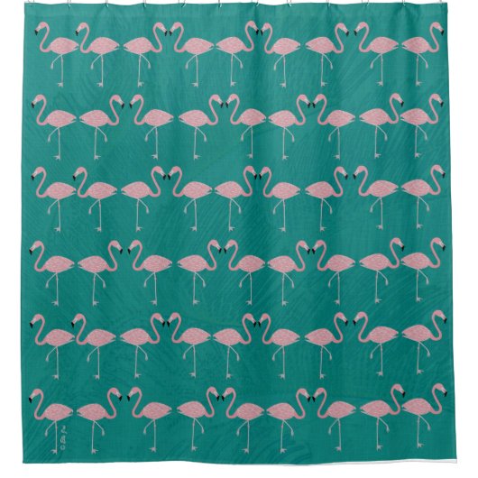 Flamingos Shower Curtain Douchegordijn (Voorkant)