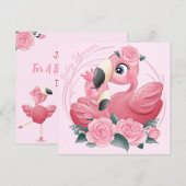 Flamingos Shower-uitnodiging Feestdagenkaart (Voorkant / Achterkant)
