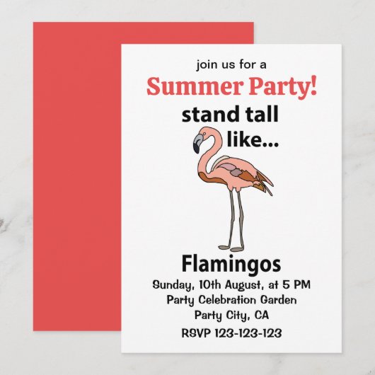 Flamingo's Staan Groot Als Flamingo's Flamingo Kaart (Voorkant / Achterkant)