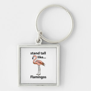 Flamingo's Staan Groot Als Flamingo's Flamingo Sleutelhanger