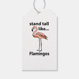 Flamingo's staan hoog als flamingo's cadeaulabel
