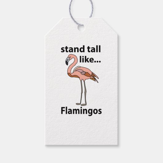 Flamingo's staan hoog als flamingo's cadeaulabel (Voorkant)