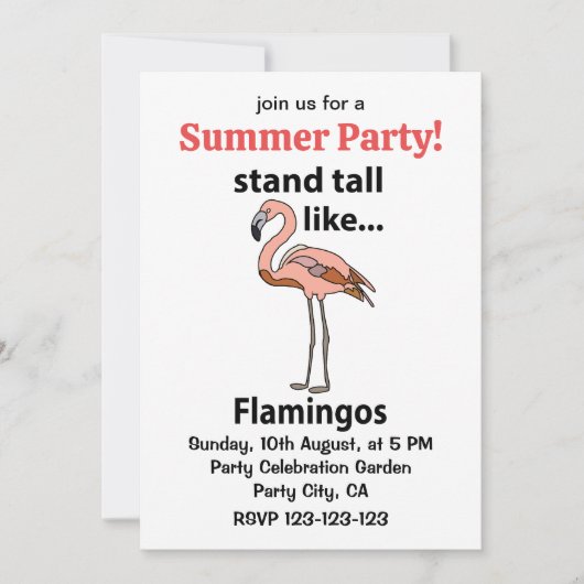 Flamingo's staan hoog als flamingo's kaart (Voorkant)