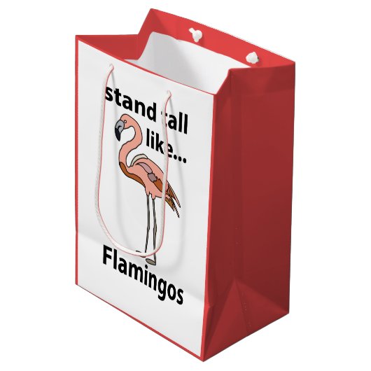 Flamingo's staan hoog als flamingo's medium cadeauzakje (Voorkant Gekanteld)