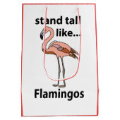Flamingo's staan hoog als flamingo's medium cadeauzakje (Achterkant)