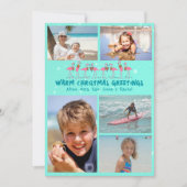 Flamingos Stars kerstfoto-inklage platte Kaart (Voorkant)