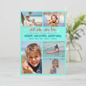 Flamingos Stars kerstfoto-inklage platte Kaart (Staand voorkant)