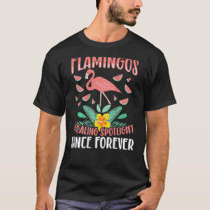 Flamingo's stelen de schijnwerpers sinds eeuwig te t-shirt