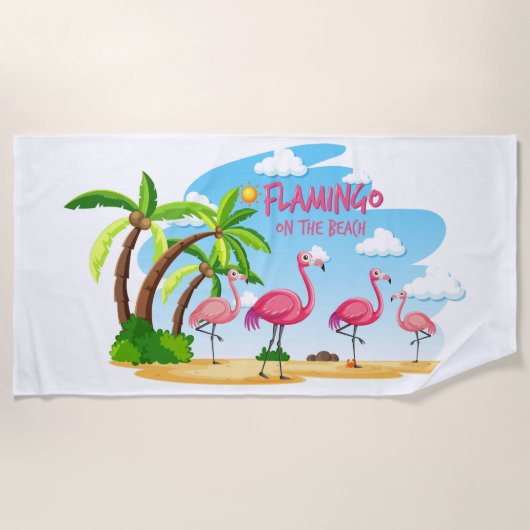 Flamingo's Strandlaken (Voorkant)