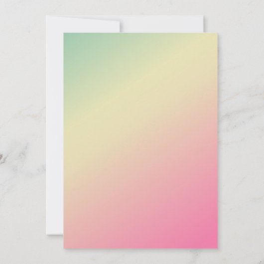 Flamingos Summer Pool ombre Birthday Party Kaart (Achterkant)