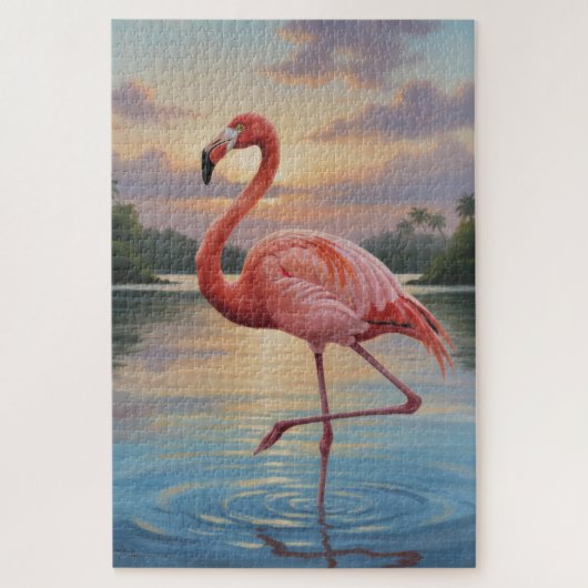 Flamingo's Sunset Dance Legpuzzel (Verticaal)