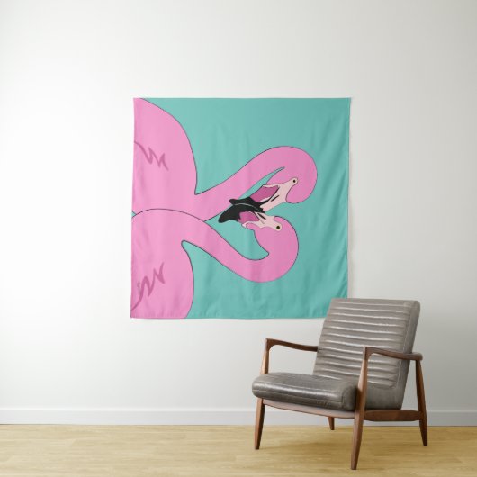 Flamingos Tapestry Wandkleed (In Situ (horizontaal))