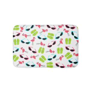 Flamingos Teenslippers en zonnebrillen Bath Mat