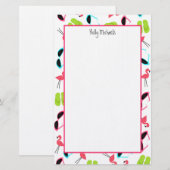 Flamingos Teenslippers en zonnebrillen Briefpapier (Voorkant / Achterkant)