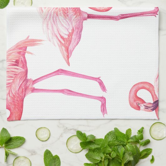 Flamingos Theedoek (Gevouwen)