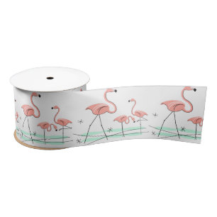 Flamingos Trio 2-lintsatin Satijnen Lint