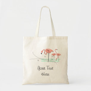 Flamingos Trio 3 'Text' canvas tas