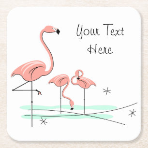 Flamingos Trio 4 Text onderzetters