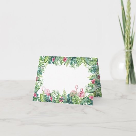 Flamingos Tropical Baby shower Dank je wel Bedankkaart (Achterkant)