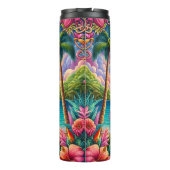 Flamingos Tropical Beach Paradise Thermosbeker (Achterkant)