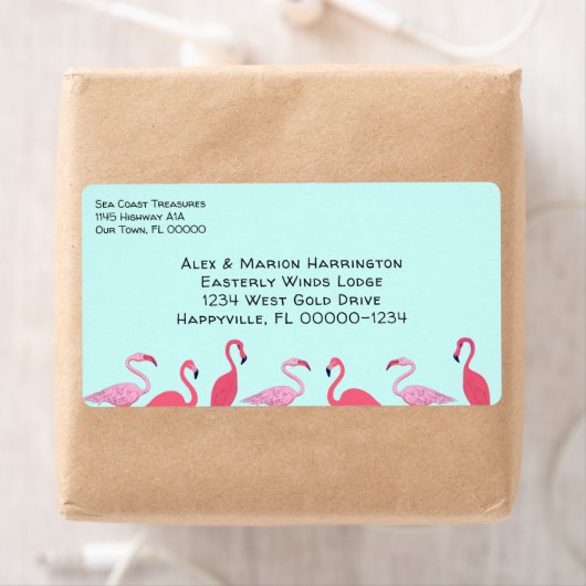 Flamingos Tropical Business Shipping Labels (Insitu)