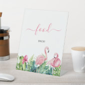Flamingos Tropical Shower Food Sign Reclamebord Met Voetstuk (Insitu)