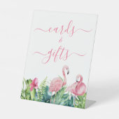 Flamingos Tropical Shower Kaarten & cadeaubord Reclamebord Met Voetstuk (Voorkant)