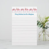 Flamingo's Tropisch Kerstbrief Gelinieerd Papier (Staand voorkant)