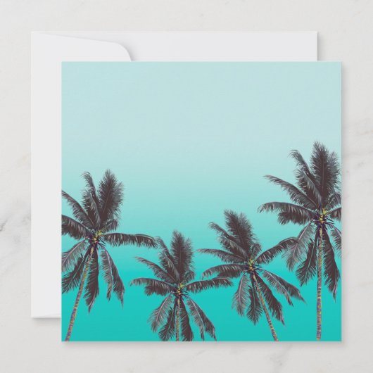 Flamingo's Tropisch strand bruiloft uitnodiging (Achterkant)