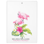 Flamingo's & Tropische Bloemen Boeket Klembord (Achterkant)