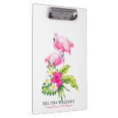Flamingo's & Tropische Bloemen Boeket Klembord (Rechts)