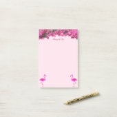 Flamingos & Tropische bloemen op Roos Gold Post-it® Notes (Op bureau)