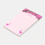 Flamingos & Tropische bloemen op Roos Gold Post-it® Notes (Schuin)