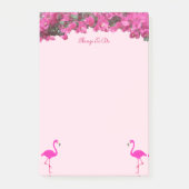 Flamingos & Tropische bloemen op Roos Gold Post-it® Notes (Voorkant)