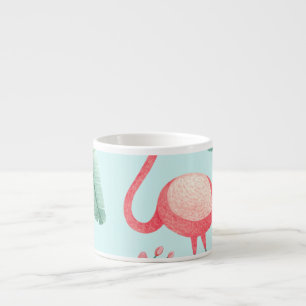 Flamingo's Tropische Bloemen Waterverf Patroon Espresso Kop