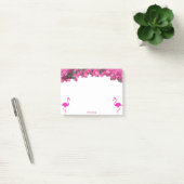 Flamingos & Tropische magenta roze bloemen op wit Post-it® Notes (Kantoor)