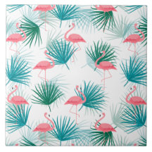 Flamingo's Tropische Palmetto Bladeren