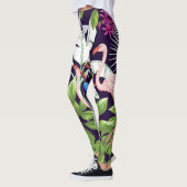 Flamingo's, tropische planten: . leggings (Links)