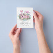 FLAMINGO'S Uitnodiging Aankondiging Groet Flyer (Hand)