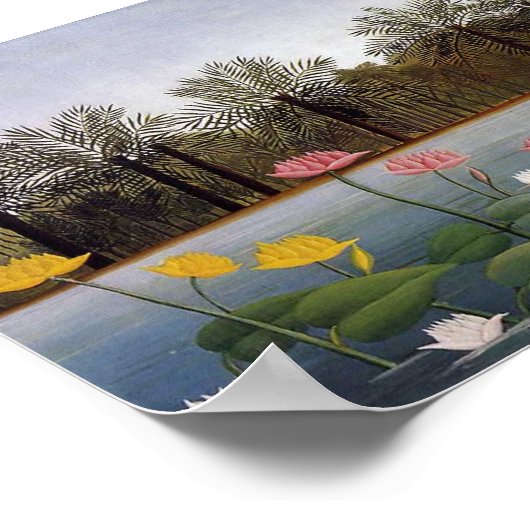 Flamingos van Henri Rousseau Poster (Hoek)