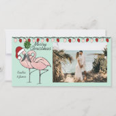 Flamingo's van maretak feestdagenkaart (Voorkant)