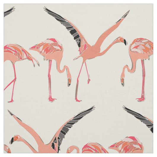 flamingos vanilla stof (Swatch)