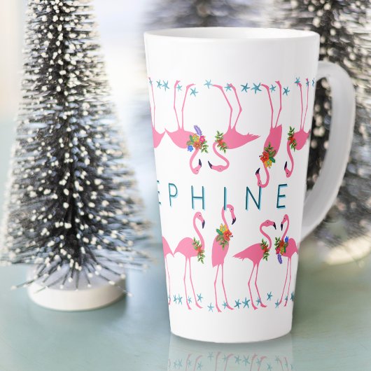 Flamingo's verzamelen hoog latte mok